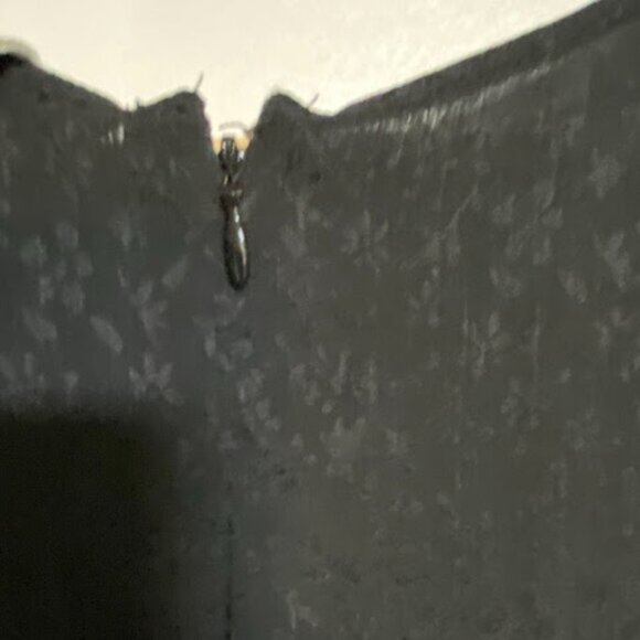 H&M Black Floral Jacquard Knot-Front Women's Midi Dress Size L - Picture 7 of 8